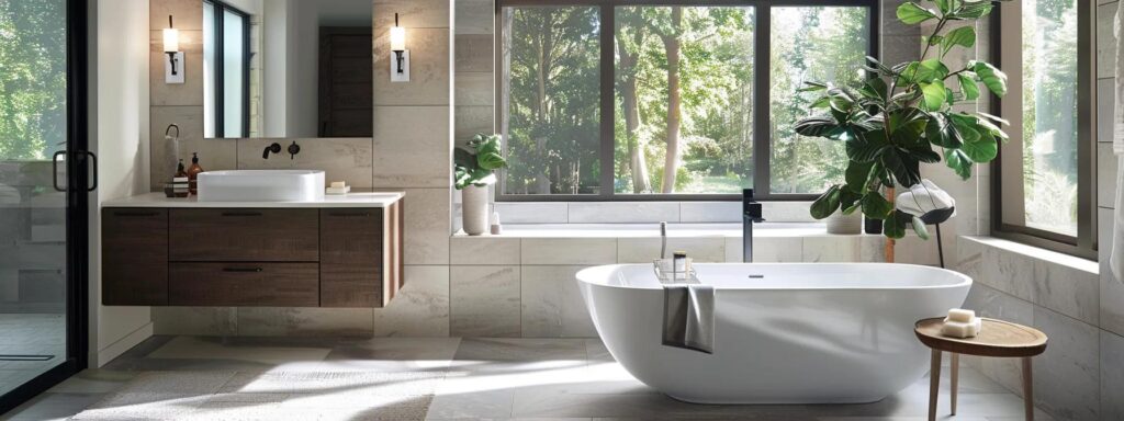 A modern sleek bathroom remodel