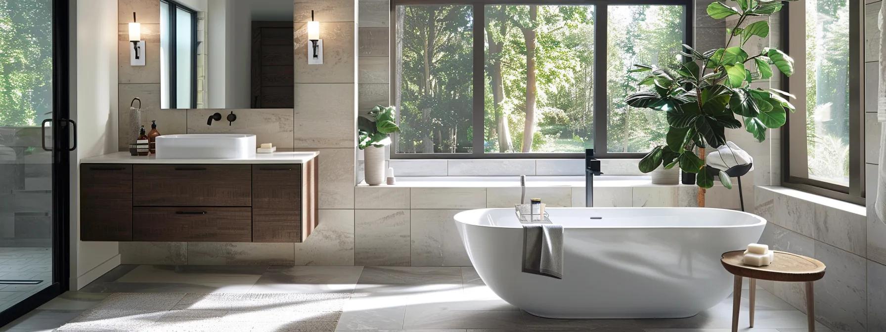 A modern sleek bathroom remodel